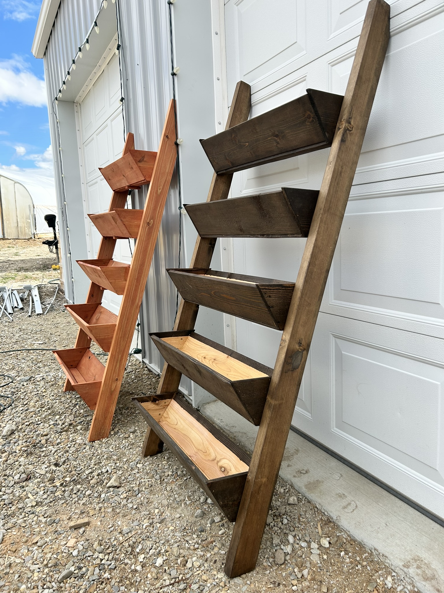 Hexagon cedar planter boxes for outdoor landscaping